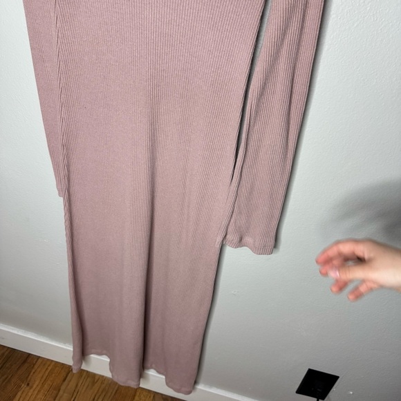 Christy Dawn the Charlie Dress Long Sleeve Pink Ribbed Mock Neck - Picture 9 of 14